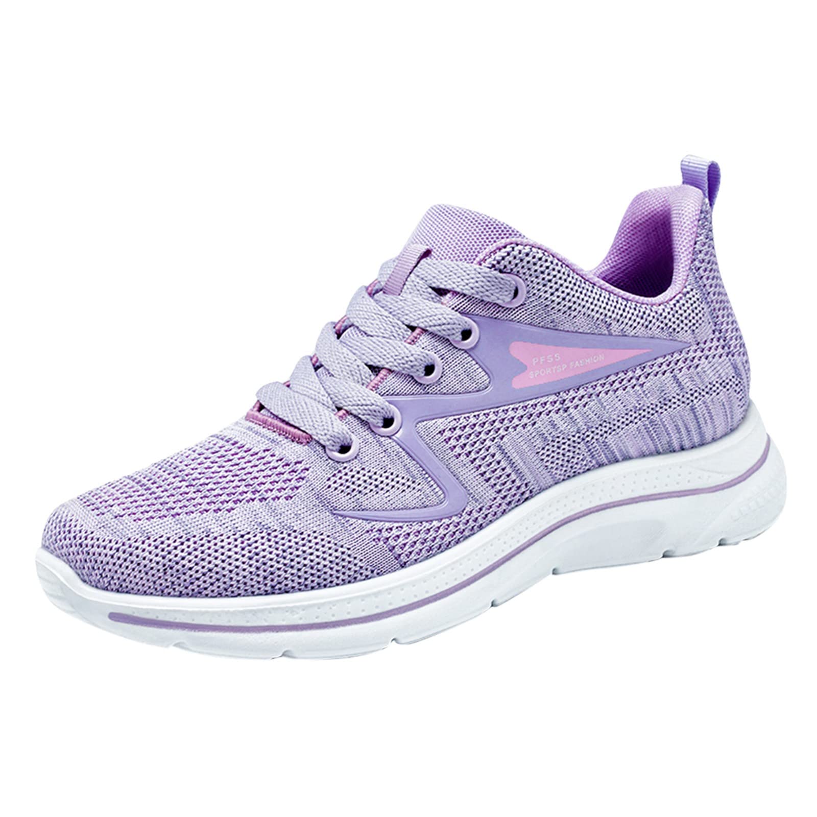 Women's Fashion Sneakers - Lightweight Breathable Mesh Casual Shoes for Summer & Fall | Solid Color Flat Sneakers for Walking, Running & Everyday Wear