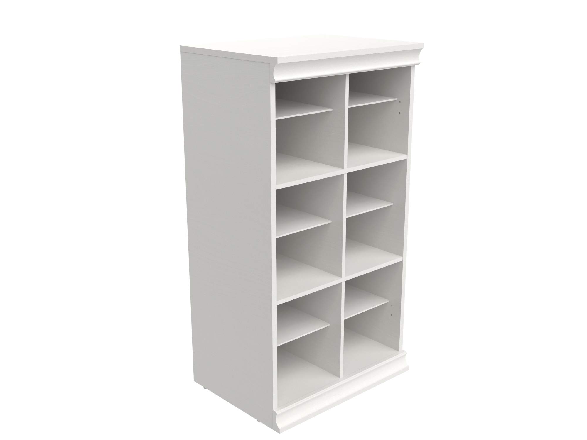 ClosetMaid 12-Shelf Modular Wood Closet Organizer - Adjustable Shelves with Dividers, Stackable Design, Full Backer & Decorative Trim in White | Perfect for Bedroom, Closet & Home Storage Organization