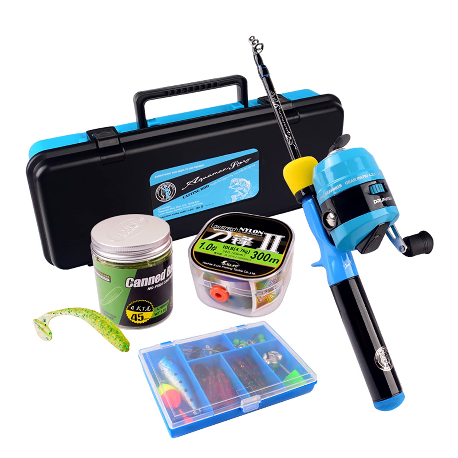 Lixada Kids Fishing Pole - Ultralight Fishing Rod Combo with Reel & Lures - Complete Starter Fishing Kit for Children - Perfect for Backyard, Lake & Camping Trips