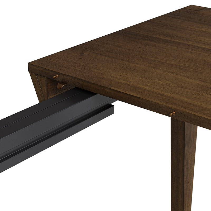 Mid Century Modern Expandable Dining Table - Solid Wood Extendable Table for Small Spaces - Perfect for Dining Room, Kitchen, and Entertaining Guests