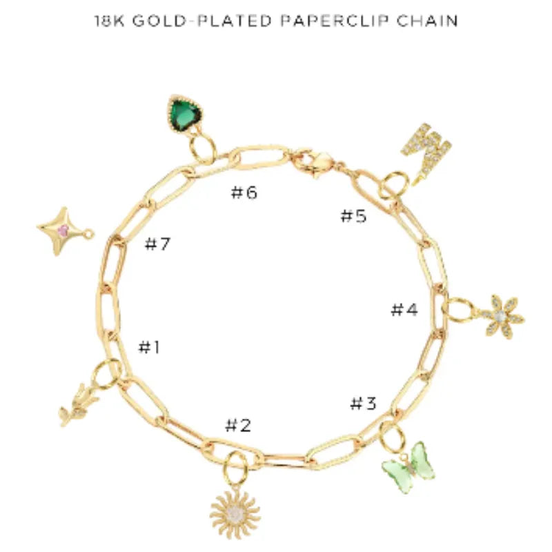 Charm Bracelet with Assorted Charms - Elegant Adjustable Jewelry for Women & Girls - Perfect for Gifts, Parties & Everyday Wear