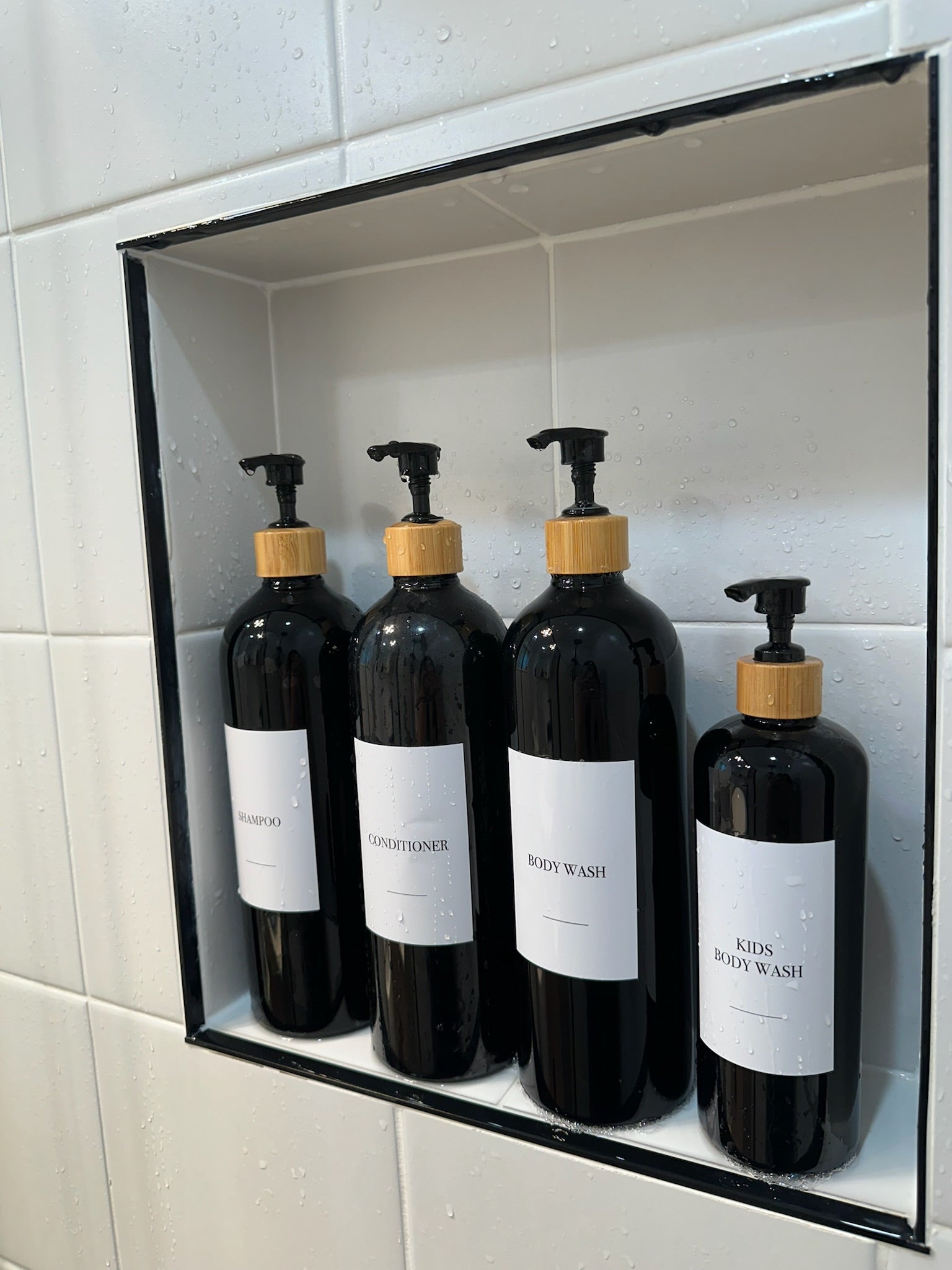 12 Pack Waterproof Bathroom Bottle Labels - Customizable Stickers for Shampoo, Conditioner & Soap Dispensers - Perfect for Home, Gym & Travel Organization