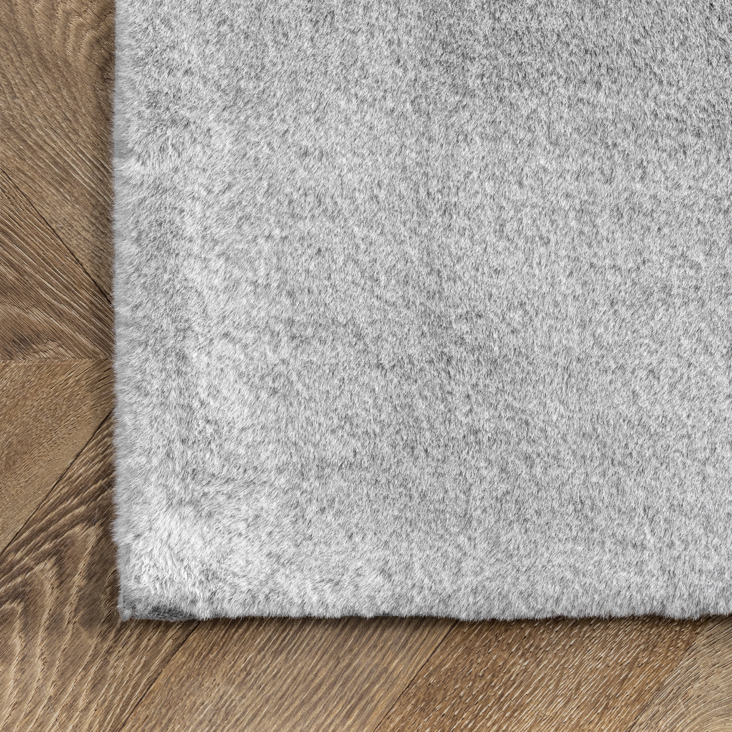 Luxury Faux Rabbit Shag Rug - Soft Plush Light Grey Area Carpet for Living Room, Bedroom & Nursery - Cozy Home Decor & Warm Floor Mat for Winter