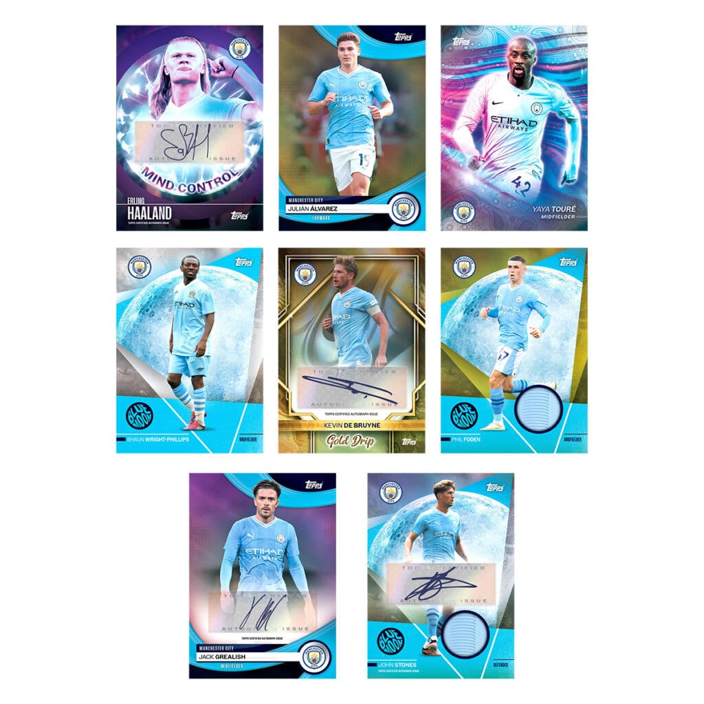 2023-24 Topps Manchester City FC Soccer Trading Cards Box Set - 30 Collectible Player Cards for Fans & Collectors - Perfect for Gifts, Display, and Fantasy League