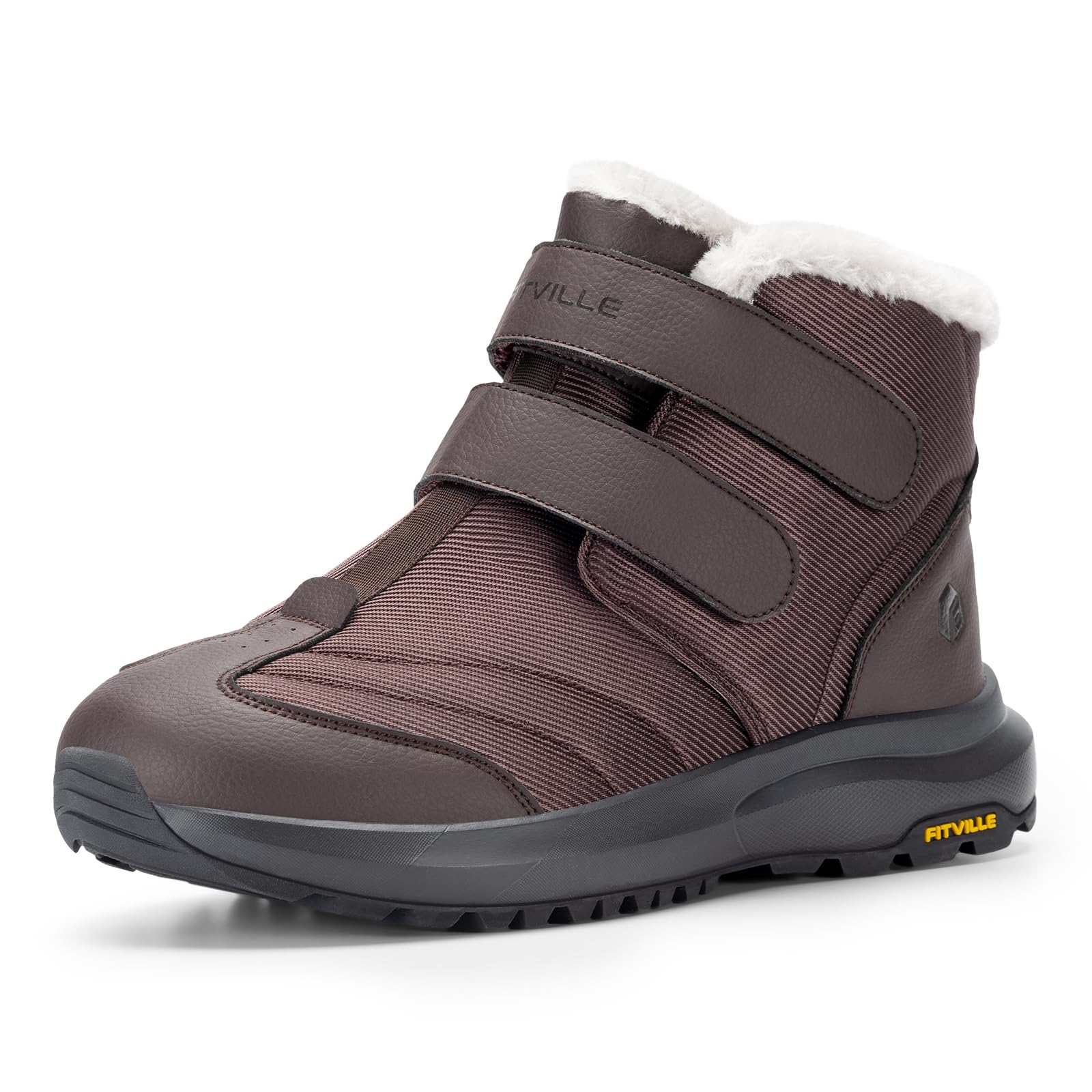 FitVille Men's Extra Wide Snow Boots - Waterproof Insulated Winter Boots for Outdoor Activities, Lightweight Wide Width Hiking Boots for Men (V3) - Perfect for Snow Trekking, Ice Fishing & Cold Weather Adventures
