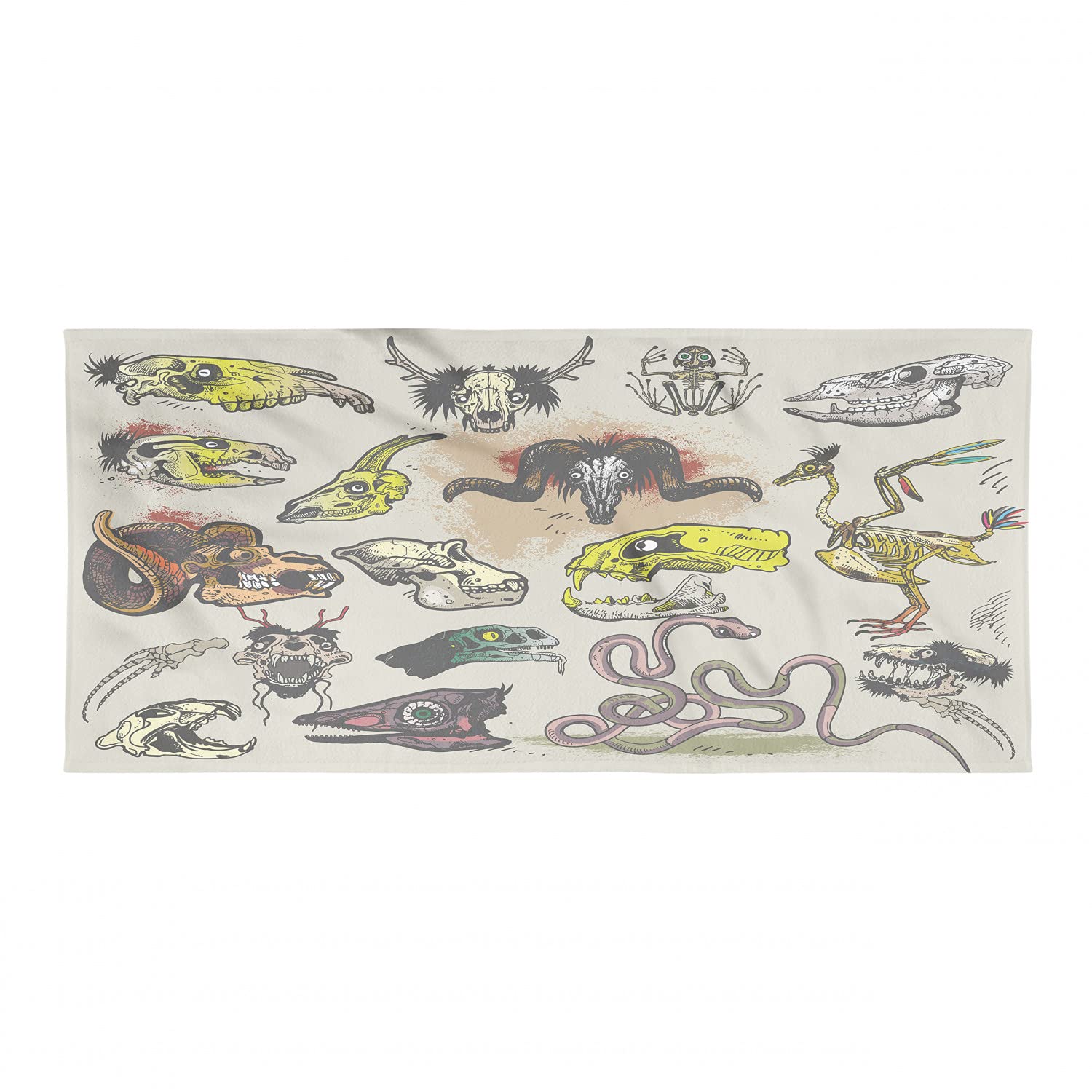 Ambesonne Modern Hiking Towel - Quick Dry Soft Lightweight Microfiber with Animal Skeleton Gothic Design for Camping, Backpacking, Sports & Outdoor Activities | Perfect for Gym, Beach, Yoga & Travel