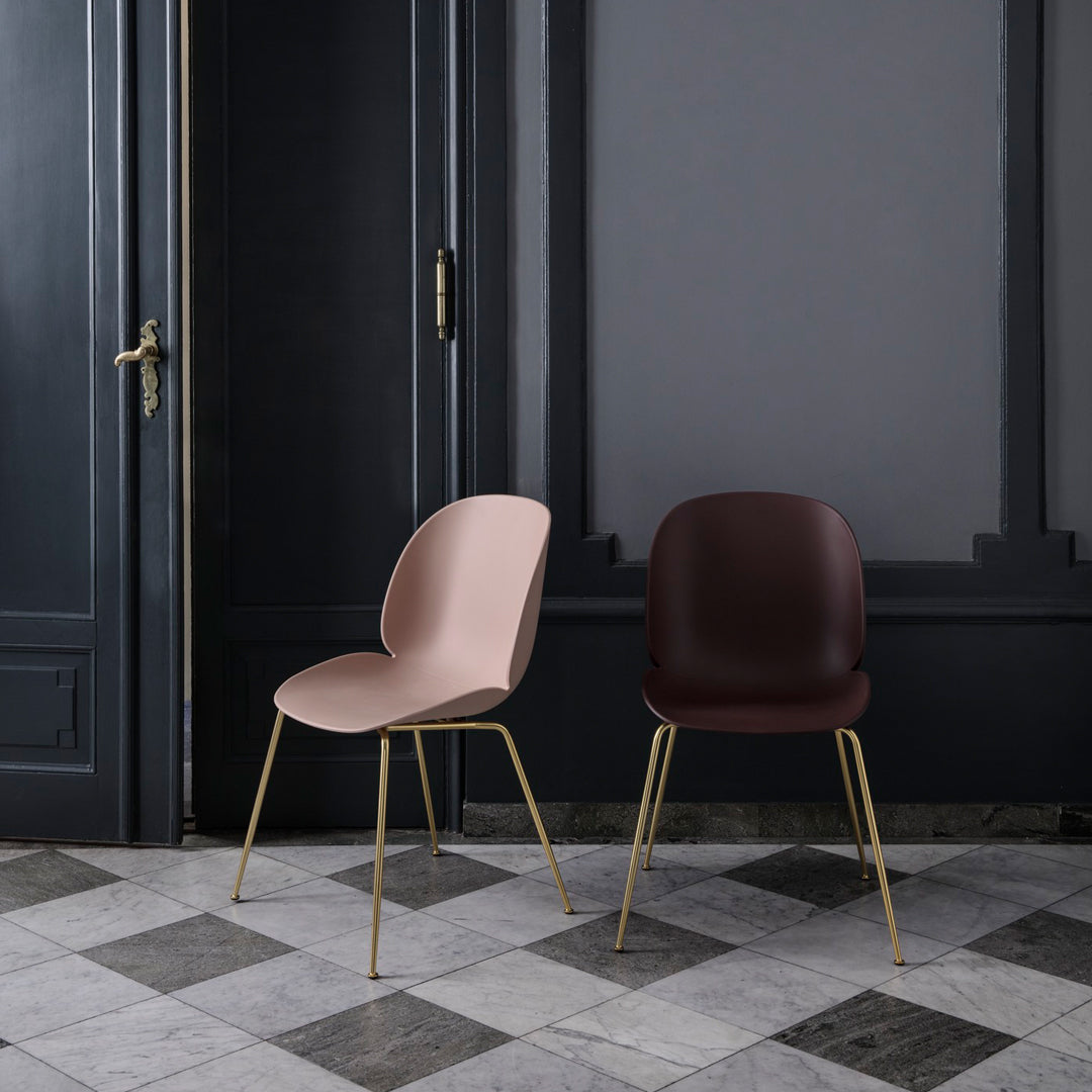 Modern Beetle Dining Chair with Conic Base - Unupholstered Wooden Seat - Stylish Kitchen & Dining Room Furniture for Home & Restaurant Use