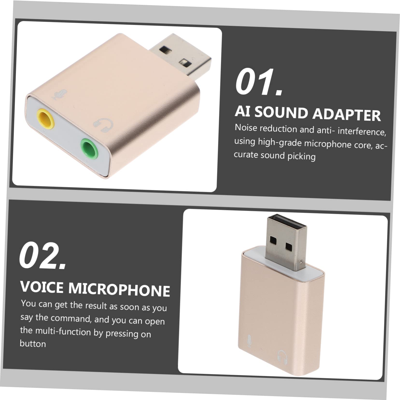 4-Pack OSALADI USB External Sound Card with Audio Jack Adapter - Universal USB Audio Adapter for PC, Laptop, Bus & Electronic Devices - Perfect for Gaming, Streaming & Conference Calls