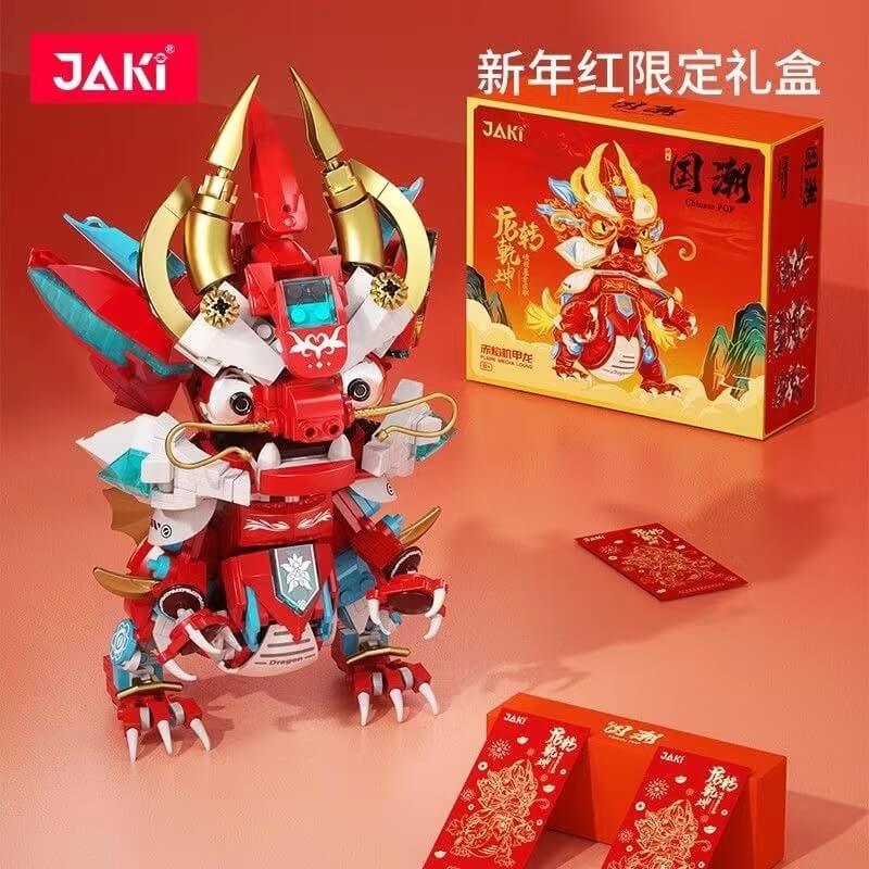 JAKI JK5138 Red Flame Mecha Dragon - High-Quality Mechanical Keyboard for Gaming & Typing | Perfect for PC, Mac, and Office Use