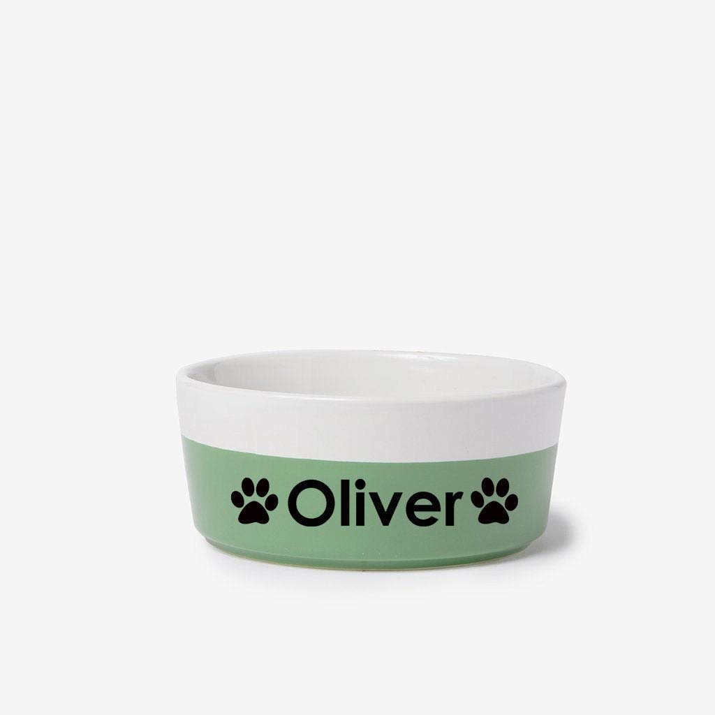 Custom Personalized Dog Bowl Decal - Waterproof Name Sticker & Removable Label for Pet Food/Water Bowls - Perfect Paw Print Gift for Dog Lovers (Great for Mealtime, Travel & Kennel Organization)