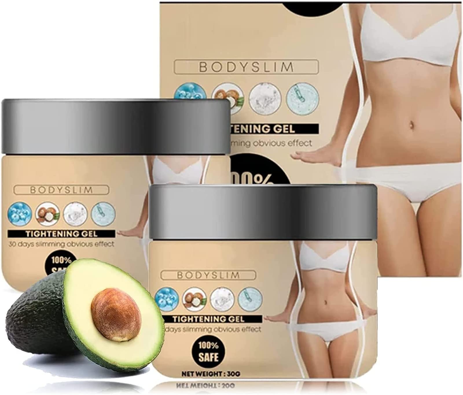 DUBUSH Body Slimming Gel - Fat Burning & Firming Cream for Tummy, Thighs & Arms | Anti-Cellulite Treatment for Skin Tightening | Post-Pregnancy, Weight Loss & Body Contouring Solution