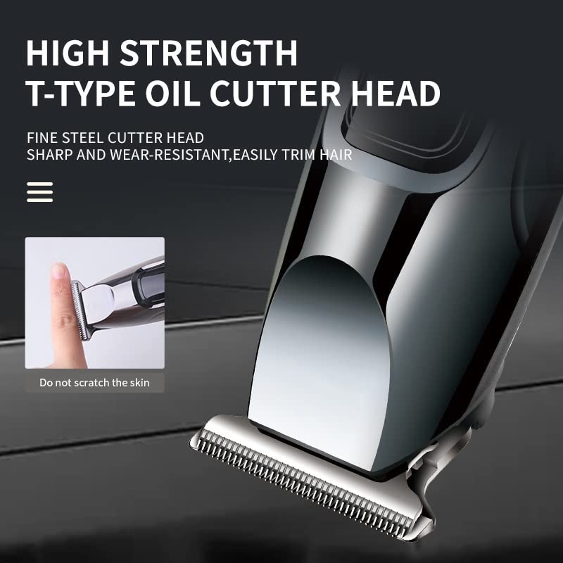 Professional Hair Clippers for Men - Rechargeable Cordless Electric Hair Trimmer with 2 Speed Settings & LED Display - Perfect for Home Barbering, DIY Haircuts, and Beard Grooming (Black)