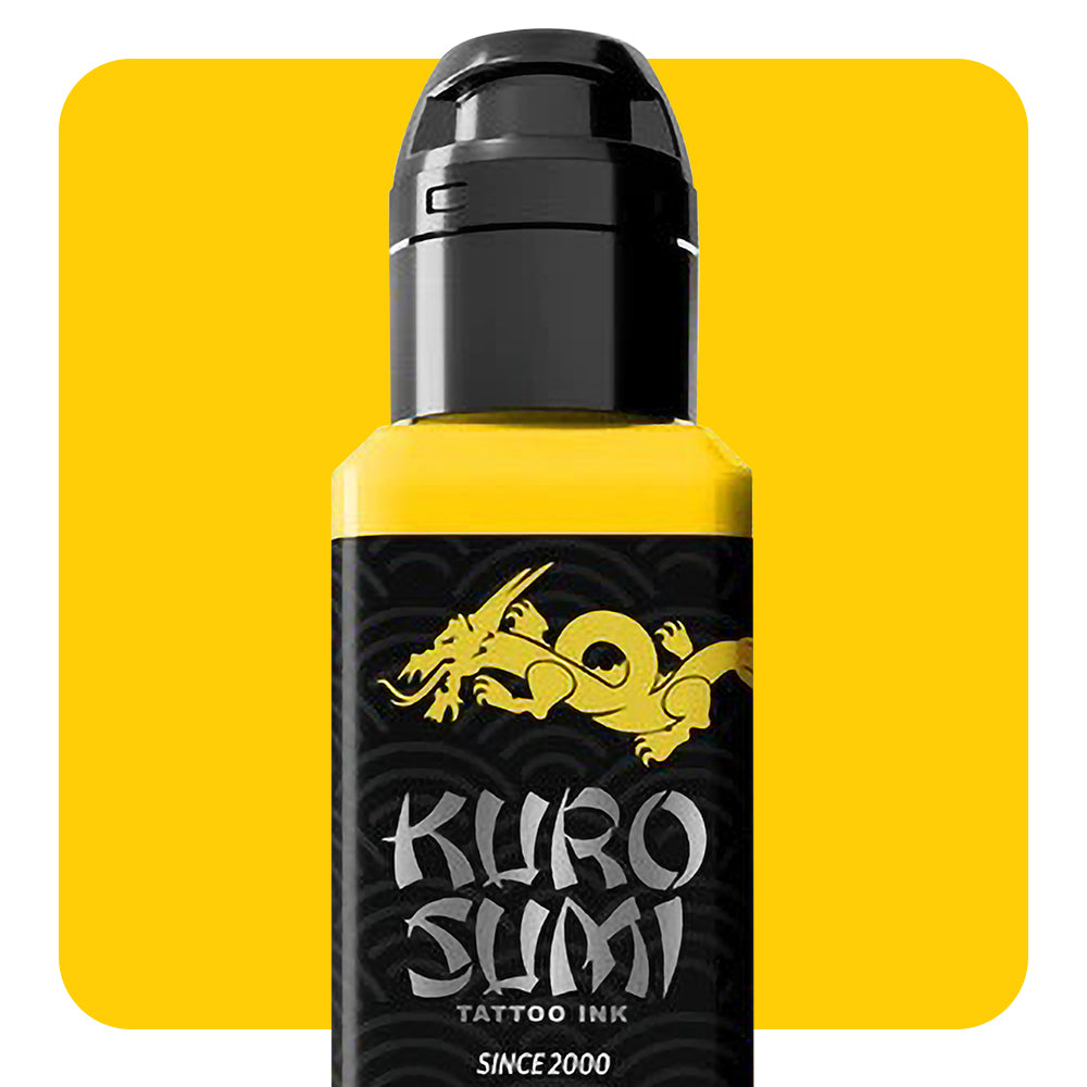 Kuro Sumi Koi Yellow Tattoo Ink - Professional Japanese Style Tattoo Pigment for Artists - Vibrant Long-Lasting Color for Sleeves, Traditional & Watercolor Tattoos