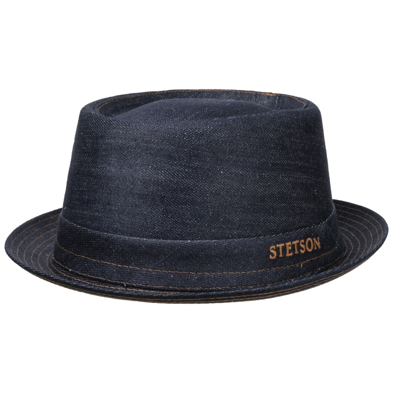 Stetson Sustainable Pork Pie Denim Hat - Eco-Friendly Vintage Style Fedora for Men & Women | Perfect for Casual Outfits, Music Festivals & Outdoor Adventures