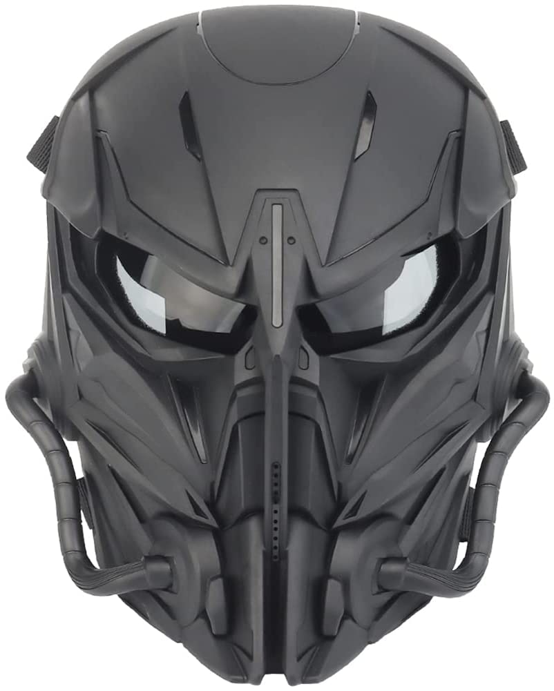 Tactical Airsoft Skull Full Face Mask with Anti-Impact PC Lens - Dual Mode Adjustable Design for Paintball & Airsoft Games - Perfect for Outdoor Sports & Military Training