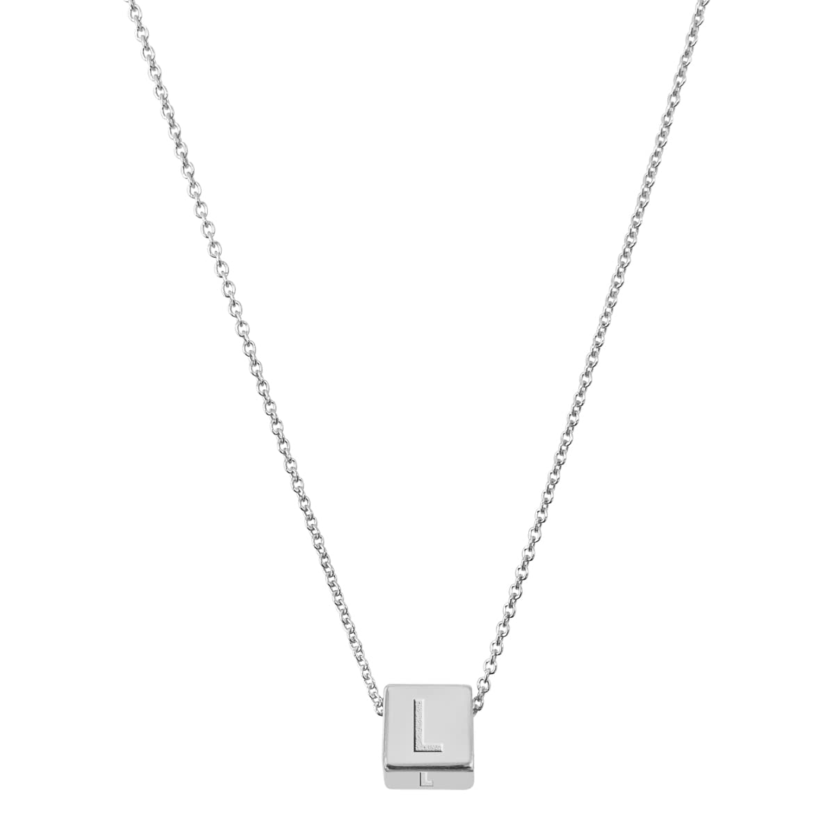 Cube Initial Necklace for Women - 18” Cable Chain Personalized Jewelry | Handmade in USA | Perfect Gift for Her | Elegant Necklace for Everyday Wear & Special Occasions