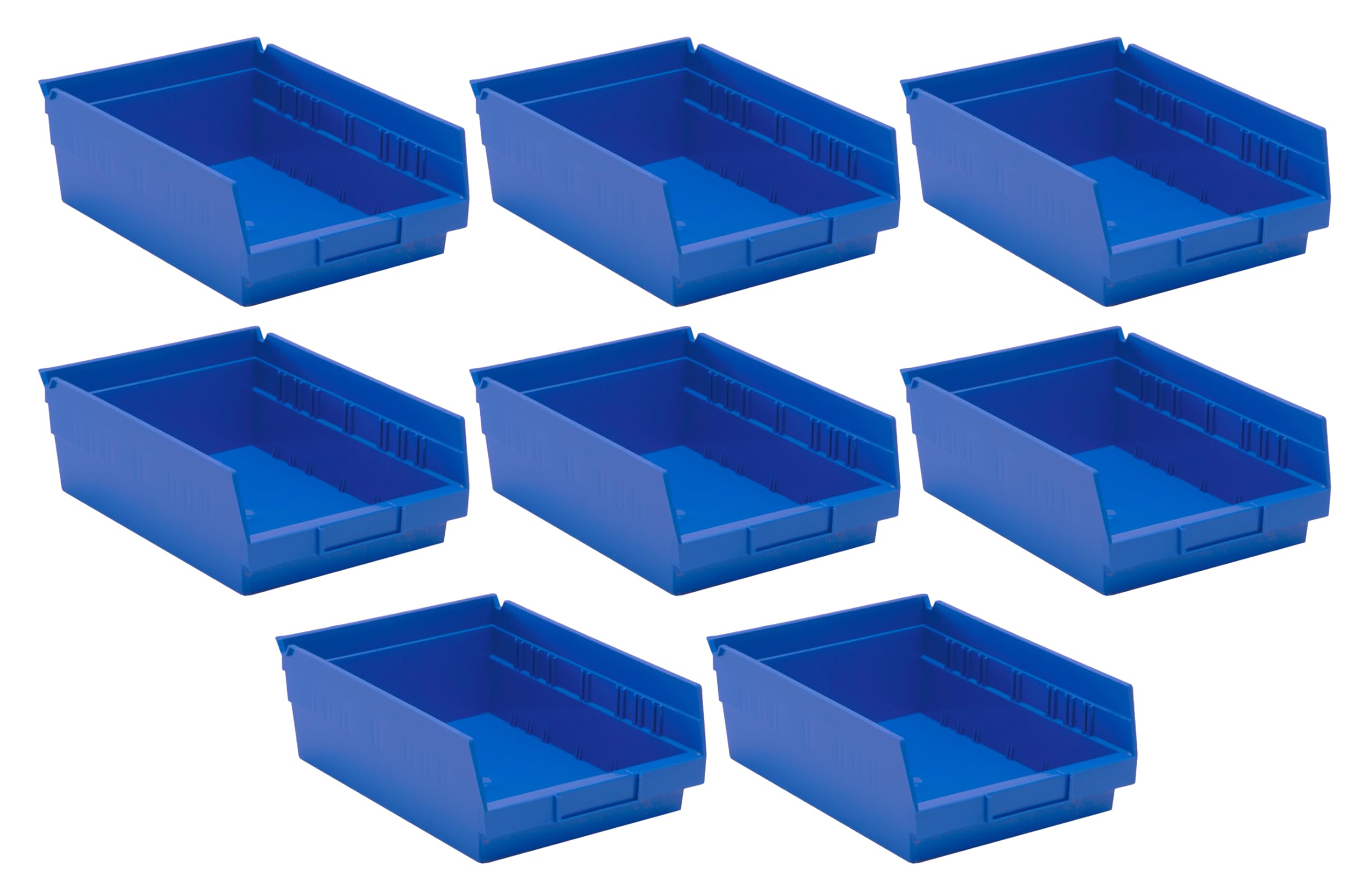 Quantum Storage Systems 8-Pack Blue Plastic Shelf Bins - 11.625