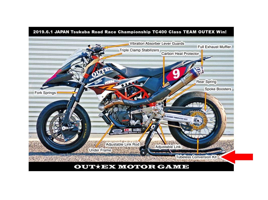 OUTEX FR355DDS Tubeless Conversion Kit for Ducati Scrambler Desert Sled - Off-Road Motorcycle Tire Upgrade for Adventure Riding & Trail Performance