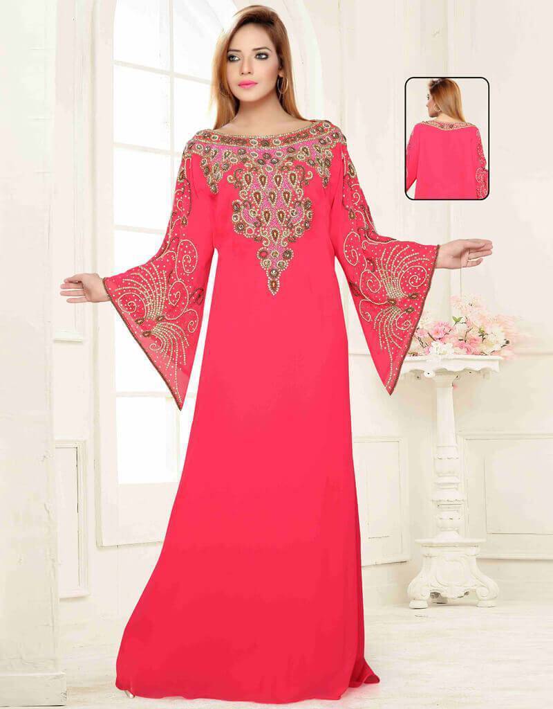 Bell Sleeve Boat Neck Women's Kaftan Dresses - Flowy Summer Beach Cover Up & Boho Chic Lounge Wear
