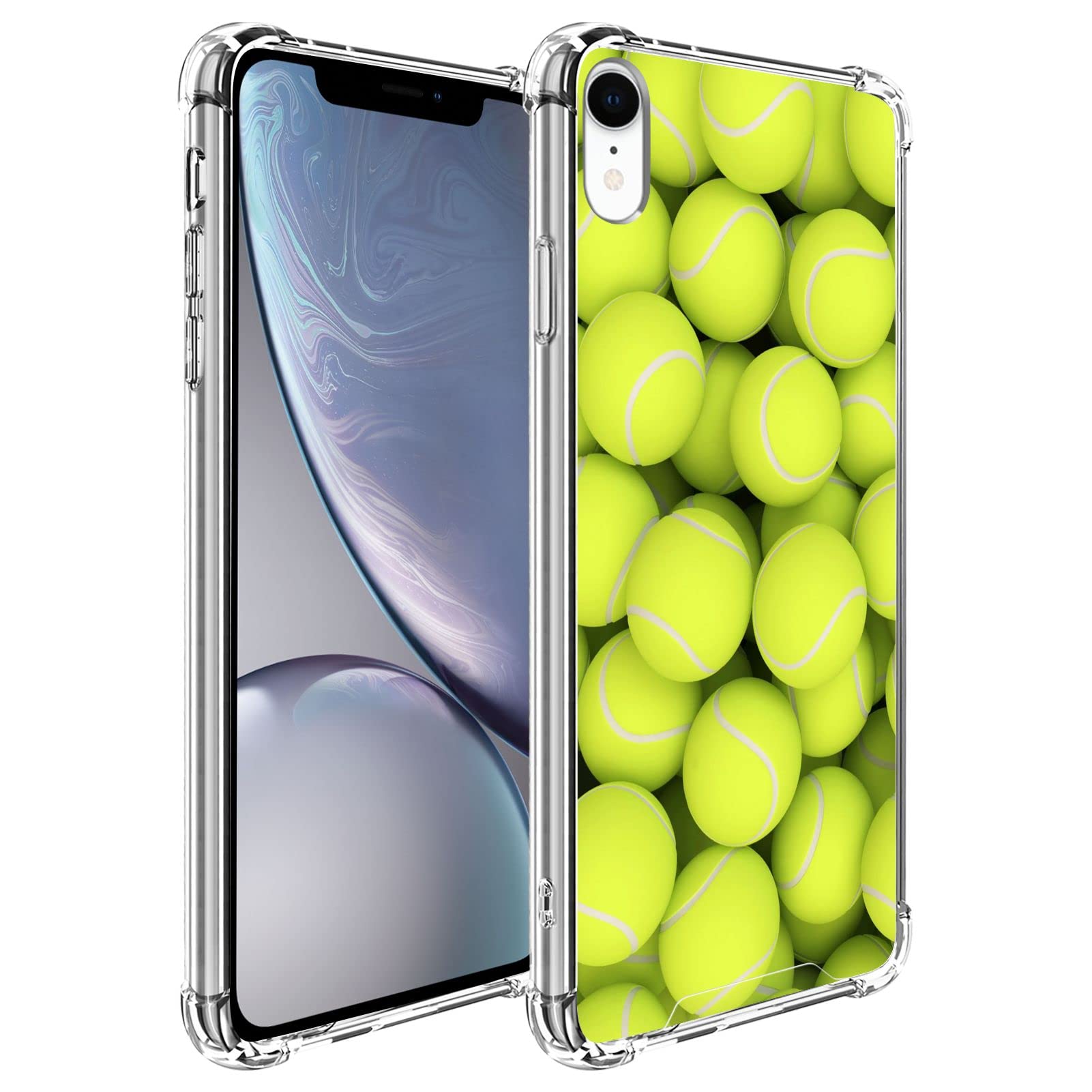 **Rugged Shockproof Clear Bumper Case for iPhone XR (2018) 6.1 Inch - Durable Protection with Tennis Ball Grip Design | Perfect for Outdoor Sports, Work & Daily Use**