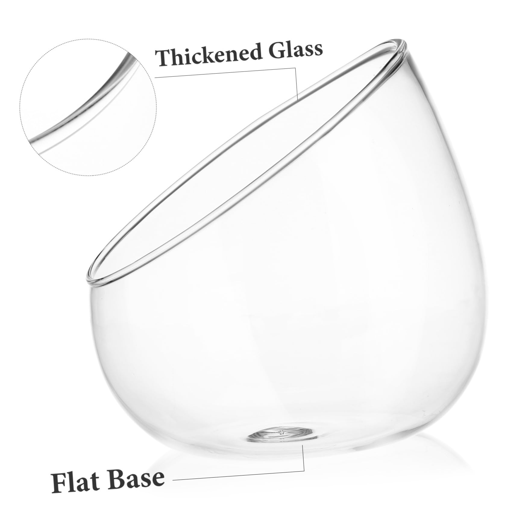 DOITOOL Slanted Glass Terrarium Bowl - Clear Plant Terrarium for Succulents, Air Plants & Micro Landscapes | Ecological Bottle Vase for Home Decor, Office Desk & Gift Ideas | Transparent Glass Bubble Bowl for DIY Mini Garden Projects