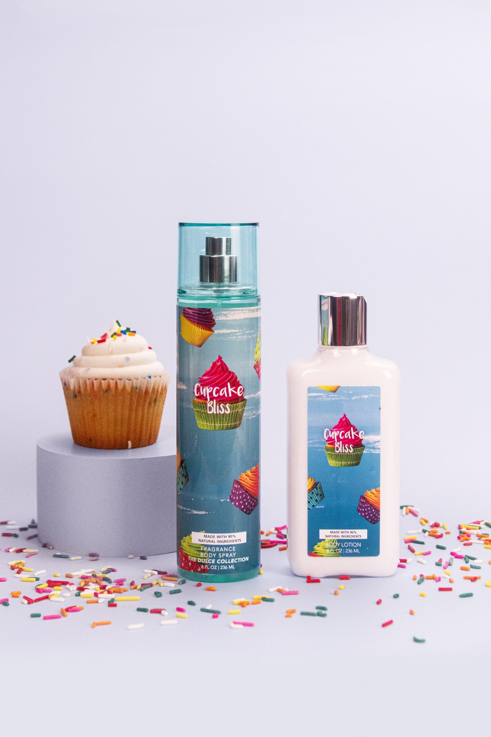 Dulce Collection Body Mist & Lotion Gift Set - Cupcake Bliss Scent | Moisturizing & Fragrant Body Care Duo for Women | Perfect for Daily Use, Gifts & Self-Care Moments