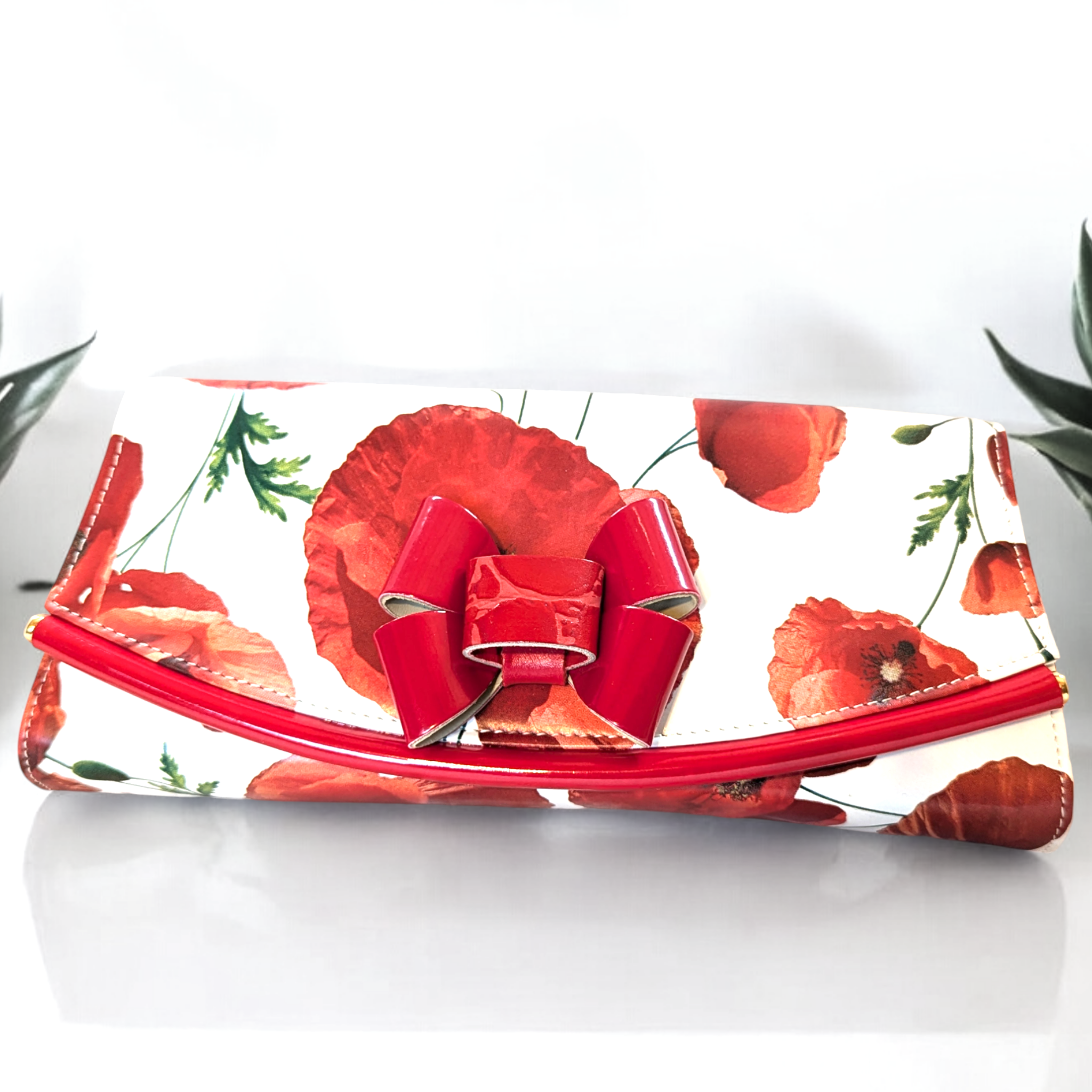 Giorgio Pantini Italian Leather Open-Toe Sandals & Handbag Set - Red & White Floral Design DPISB311 | Perfect for Summer Outfits, Weddings & Beach Vacations