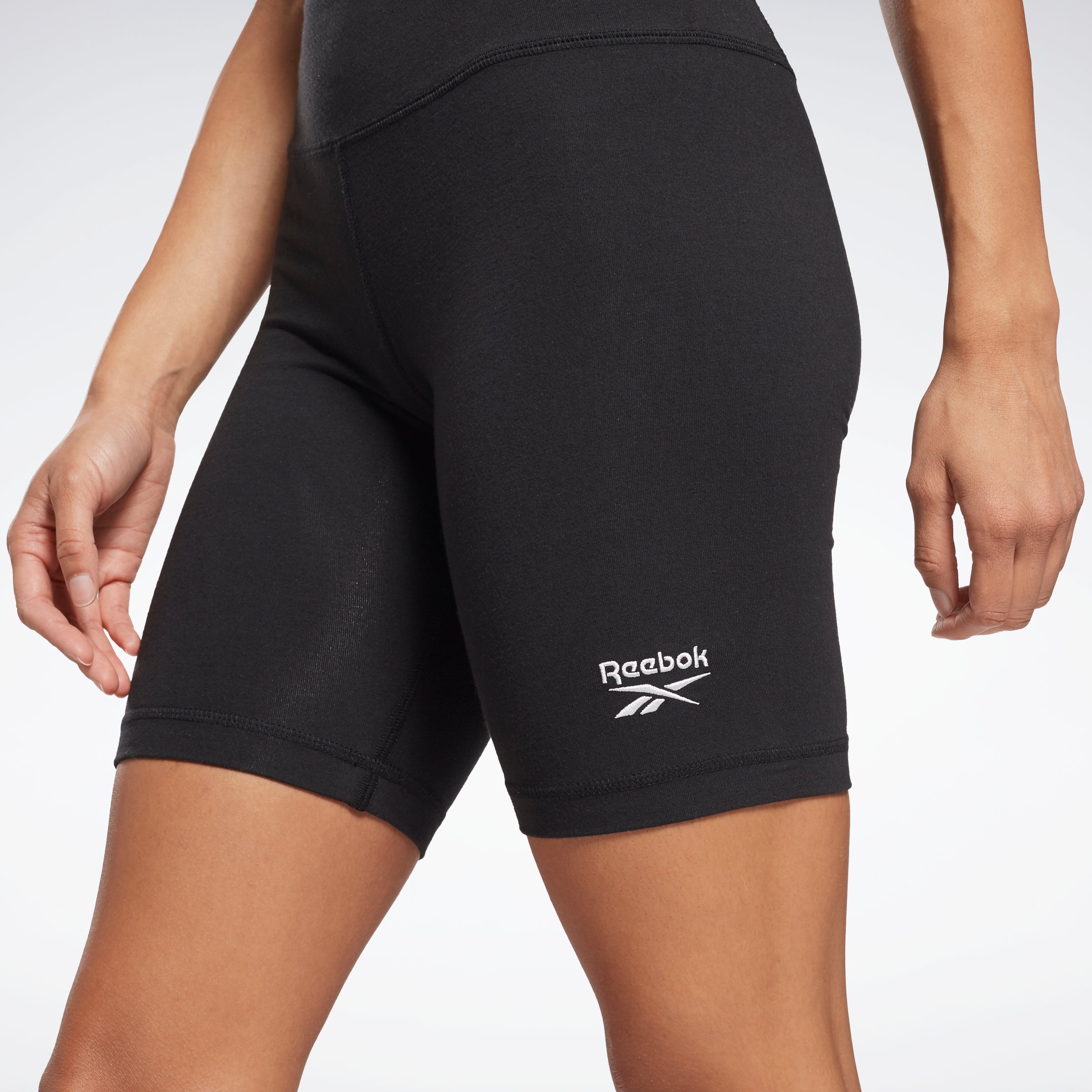 Reebok Identity Fitted Logo Shorts for Men - Black Athletic Running Shorts with Comfortable Fit & Brand Logo - Perfect for Gym, Workout & Casual Wear