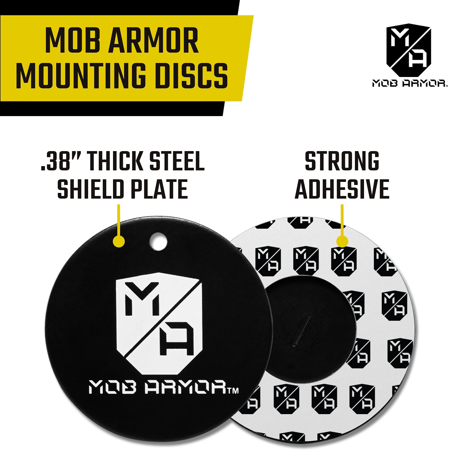 Mob Armor Magnetic Phone Mount Plates - 6 Pack Strong Adhesive Steel Discs for MobNetic Maxx & Car Mounts | Universal Phone Magnet Plates | Durable Vehicle Accessory (Black) | Perfect for Hands-Free Driving, GPS Navigation & Dashcam Setup