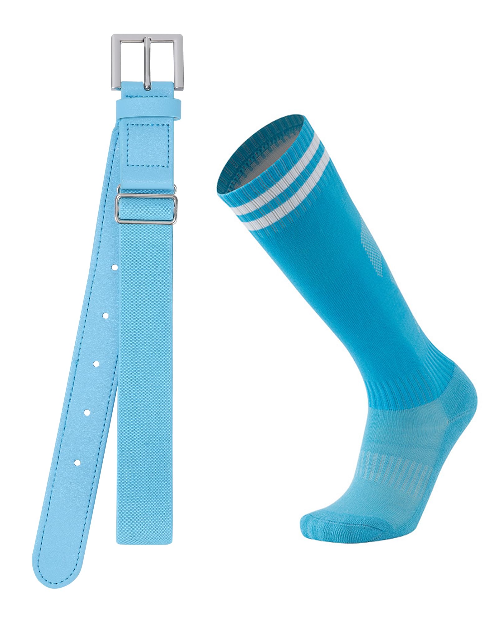 AWAYTR Youth Baseball Socks and Belt Set - Kids Adjustable Baseball Belt for Boys & Girls - Perfect for Softball, Little League & Youth Baseball Games