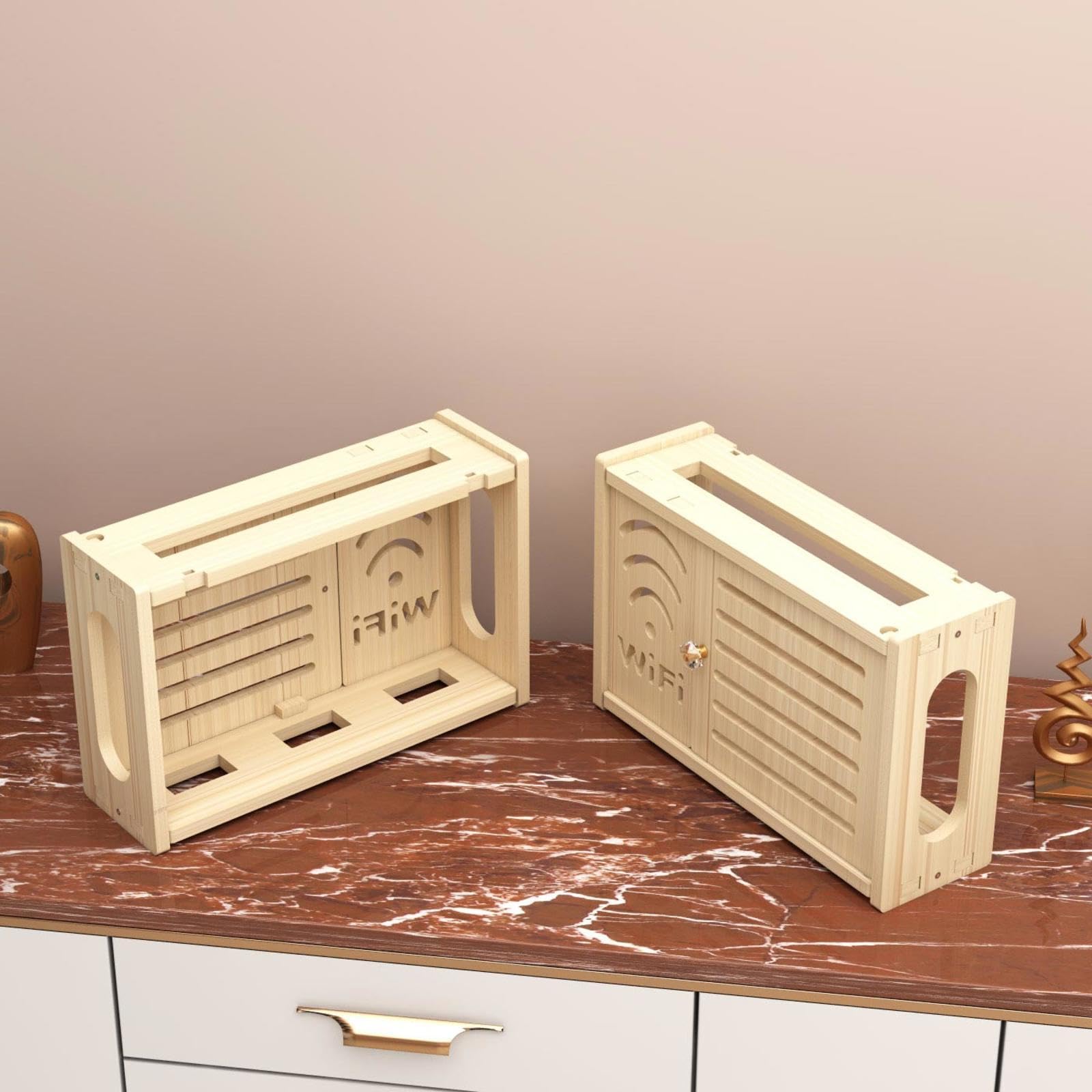 WiFi Router Hidden Box - Wall Mounted Storage Rack for Routers & Modems (A-71x28cm) - Perfect for Home, Office & Entertainment Center Cable Management