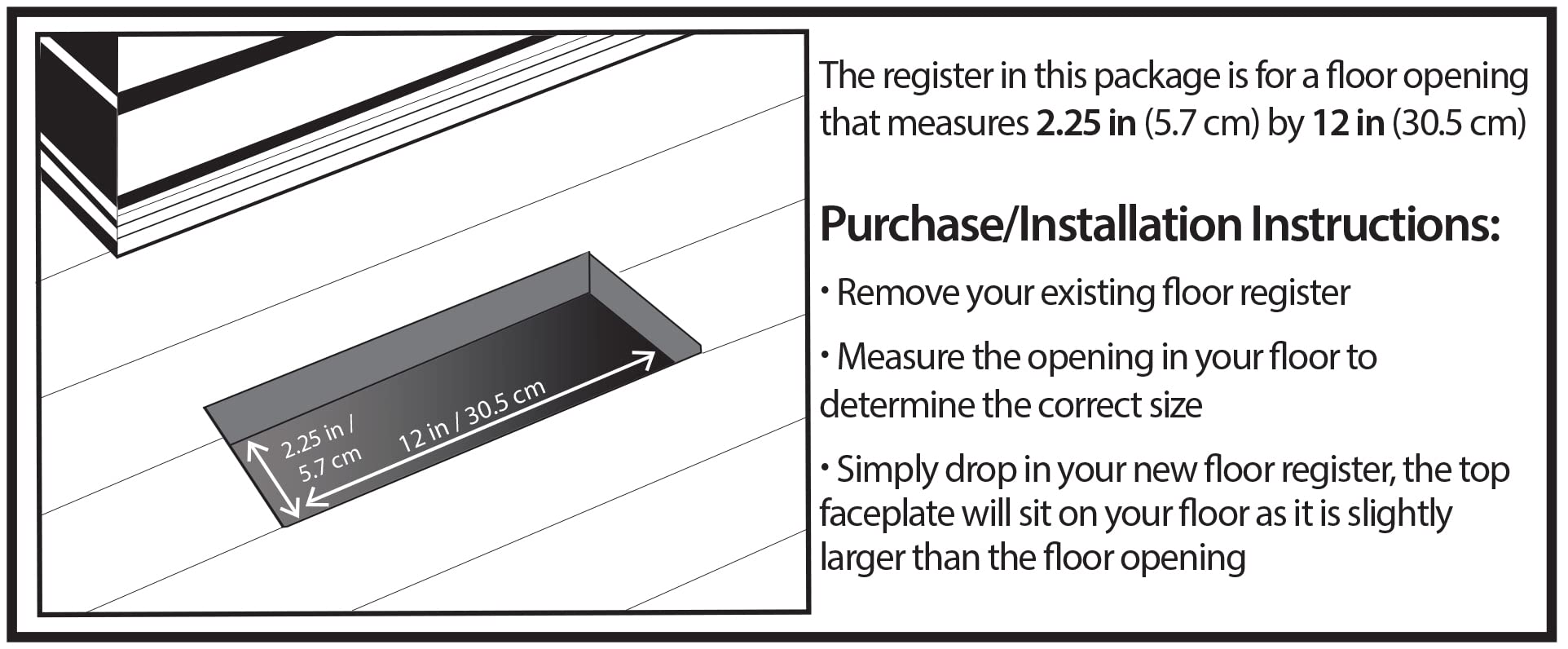 Brushed Nickel 2x12 Floor Register - SPH212-NKL for Home Decor