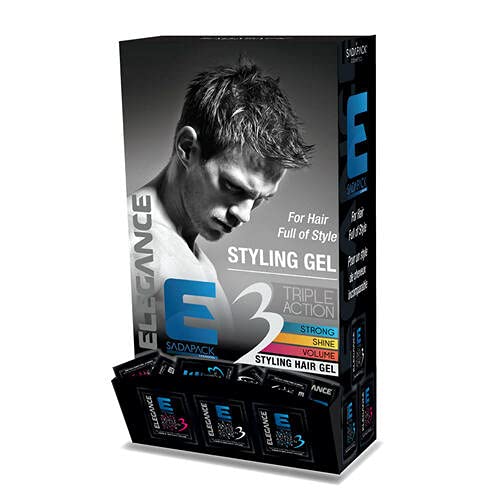 Elegance Triple Action Hair Styling Gel Sachets 100 Pcs - Strong Hold, Frizz Control & Shine (Earth Tone) - Perfect for Travel, Gym & Everyday Styling