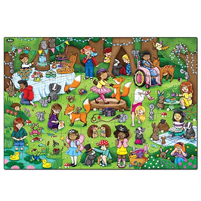 Woodland Party 70 Piece Jigsaw Puzzle - Fun Animal Forest Theme Educational Toy for Kids, Perfect for Family Game Nights & Birthday Party Activities