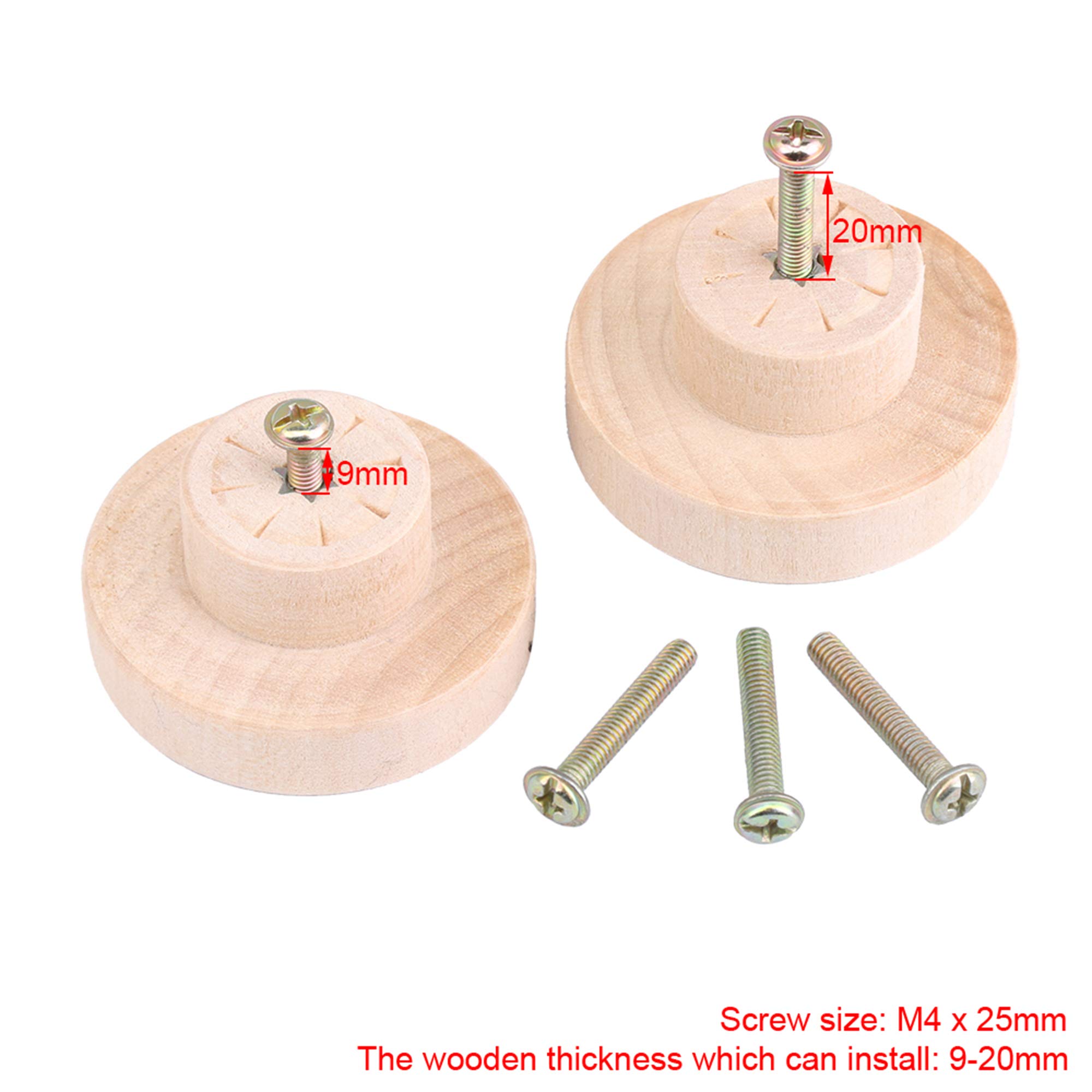 10PCS Unfinished Wooden Drawer Knobs - 50mmx25mm Round Cabinet Handles for Furniture, Dressers & DIY Projects - Perfect for Home Decor & Cabinet Upgrades