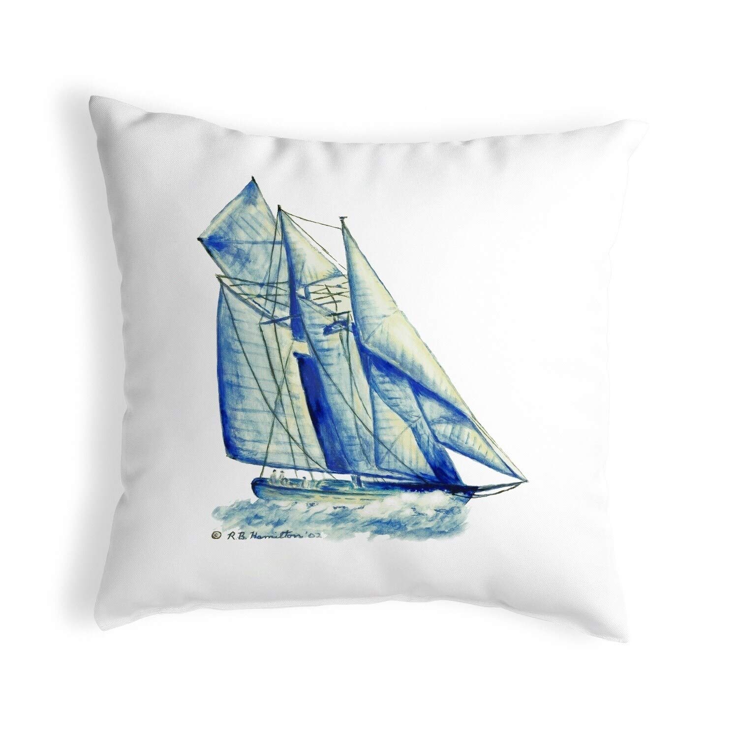 Betsy Drake KS260 Decorative Throw Pillow 12x12 Inches - Soft Square Cushion for Sofa, Bed & Home Decor - Multi-Color Design