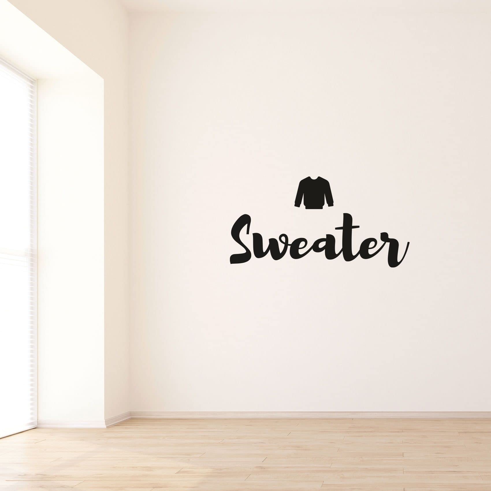 Stylish Vinyl Wall Decal - 8x20 Inch Closet Sweater Area Label for Shoe Storage & Wardrobe Organization | Perfect for Dressing Rooms, Bedroom Closets & Home Decor