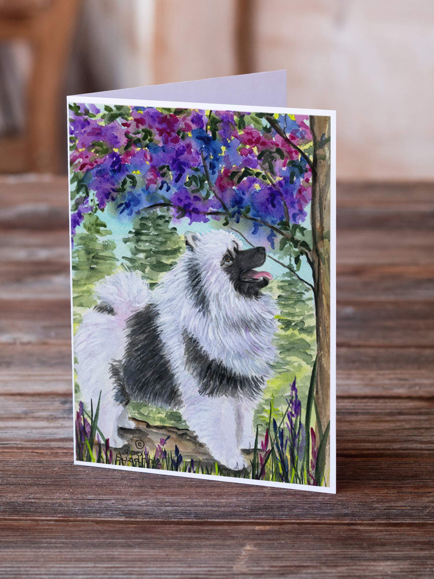 Keeshond Greeting Cards & Envelopes - Pack of 8 Blank A7 Note Cards (5x7 Inches) | Whimsical Dog-Themed Stationery for Birthdays, Thank You Notes & Special Occasions