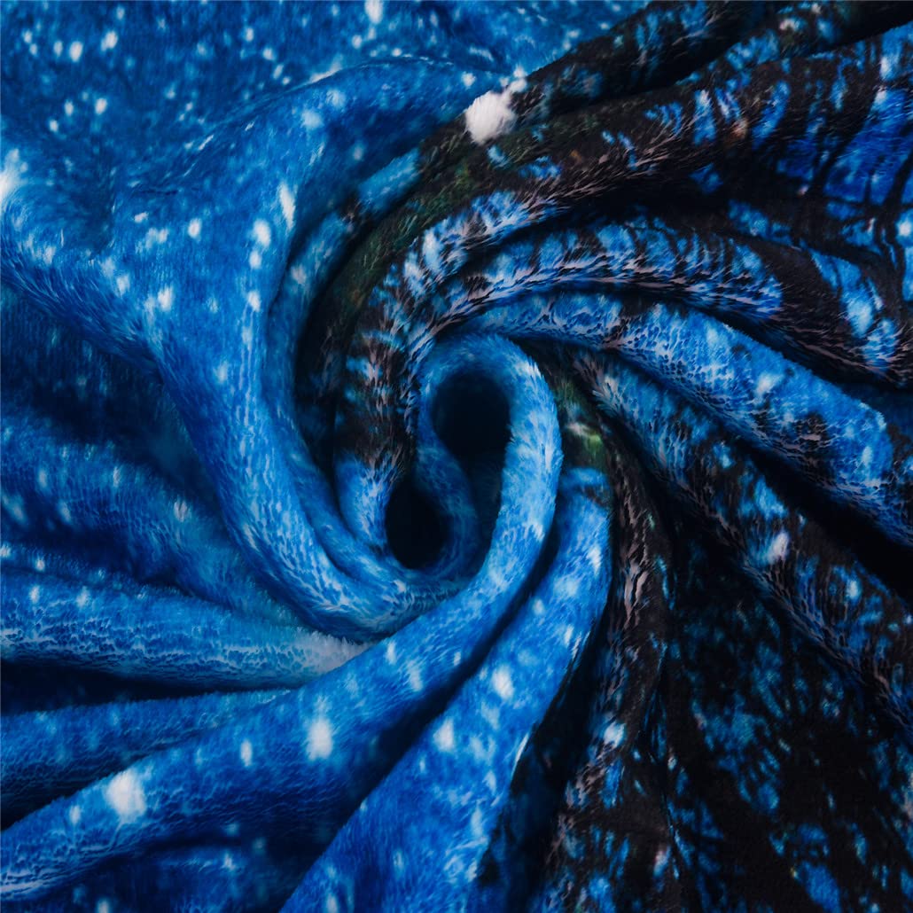 Starry Night Galaxy Fleece Throw Blanket - 80 x 58 Inch Soft Cozy Blanket for Couch, Sofa, Bed & Travel - Perfect for Home Decor, Camping & All Seasons Use