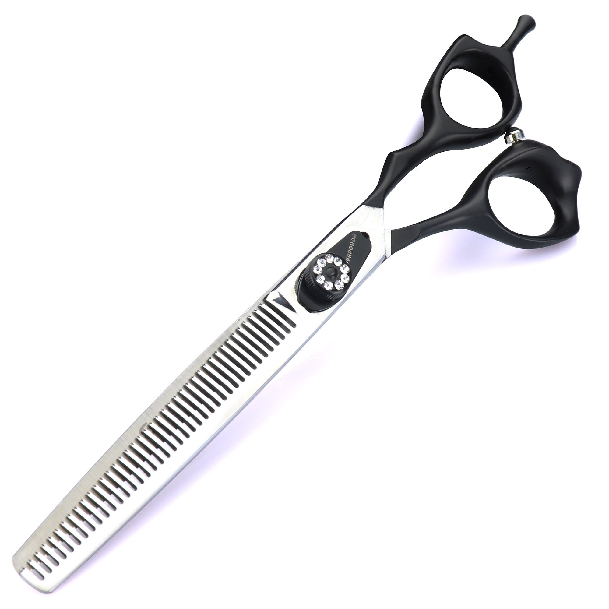 Professional 7 Inch Japan 440 Steel Hair Cutting Scissors - Black Hairdressing & Pet Grooming Shears with Thinning Scissors (10-15%) - Perfect for Salon Stylists, Barbers & Home Haircuts