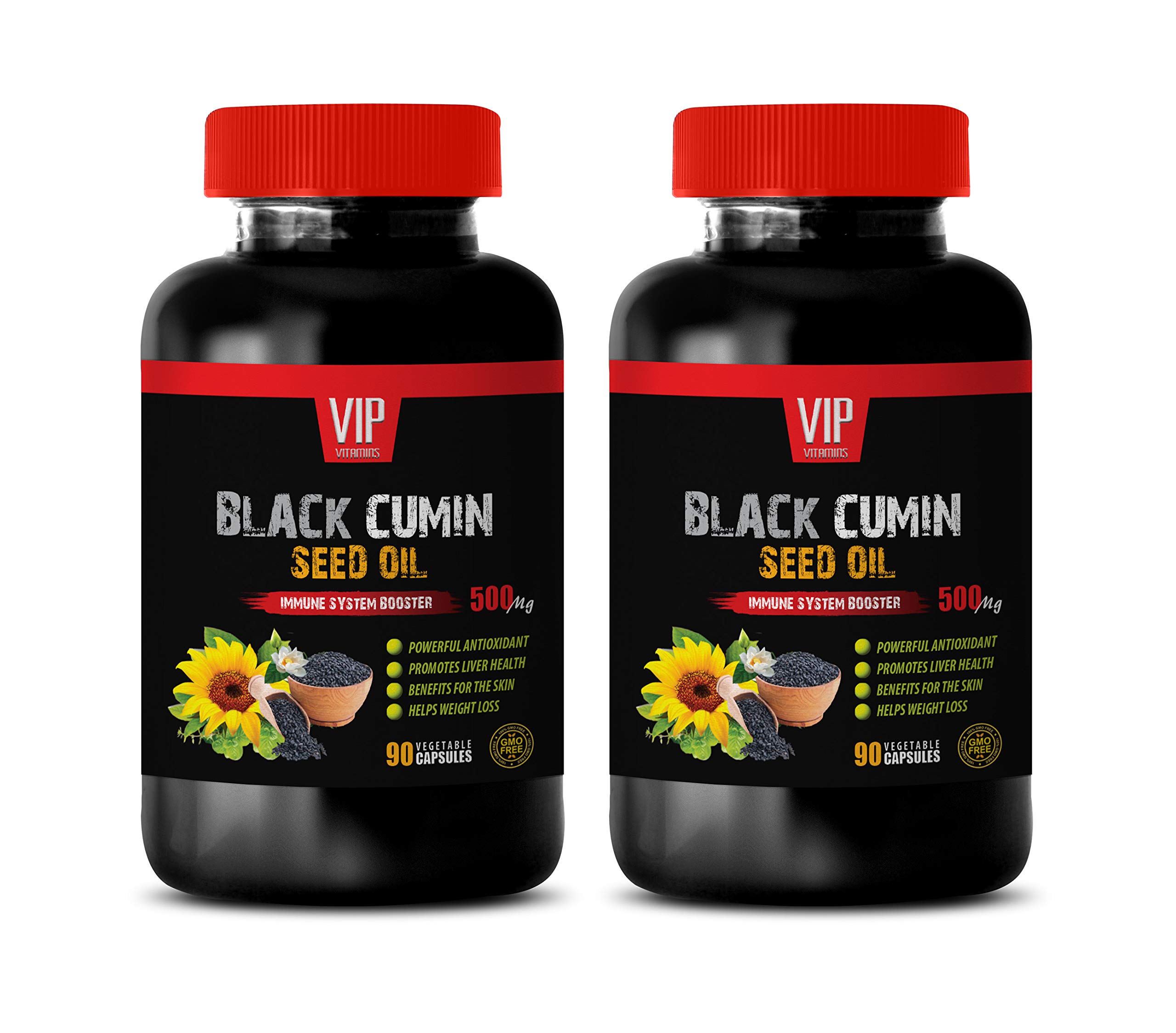 Premium Black Cumin Seed Oil 500mg Softgels - Antioxidant Vitamins for Women, Immune System Booster with Nigella Sativa - 2 Bottles (120 Capsules) - Supports Wellness During Cold Season & Daily Immune Defense