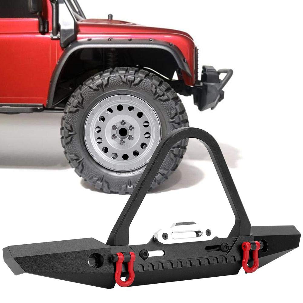 High-Quality CNC Machined Front & Rear Bumper Guard for RC Crawler Car, Remote Control Truck & Model Vehicles (A116852BL Black) - Perfect for Off-Road Racing & Rock Crawling Adventures