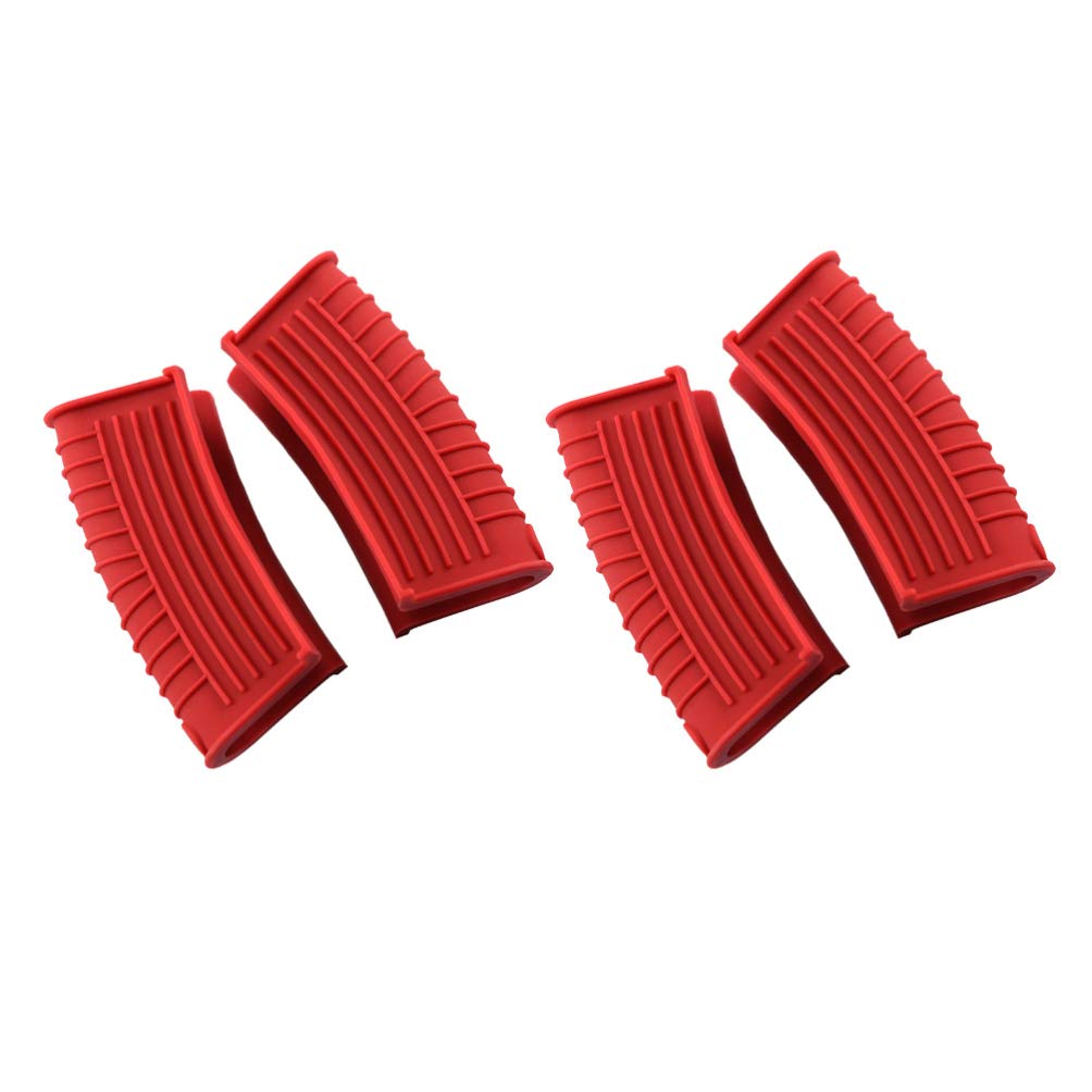 **Hemoton 2 Pairs Heat Resistant Silicone Pot Handle Holders - Durable Oven Mitts & Hot Pads for Kitchen, Cooking, Baking - Non-Slip Grip for Safe Handling of Hot Pans, Pots & Cookware**    *(Perfect for Grilling, Baking, Frying & Serving - Protects Hands from Burns & Enhances Kitchen Safety)*