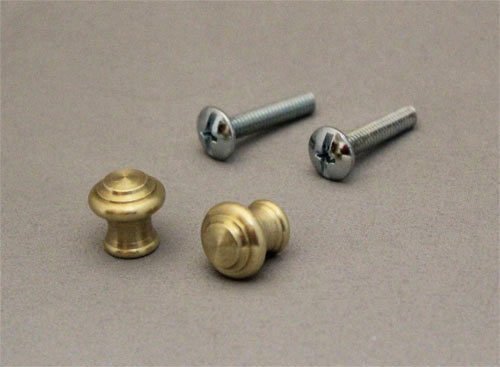 Solid Brass Piano Desk Knobs with Screws - 1 Pair for Furniture Repair & Restoration - Perfect for Vintage Desks, Cabinets, and Drawer Hardware Replacement
