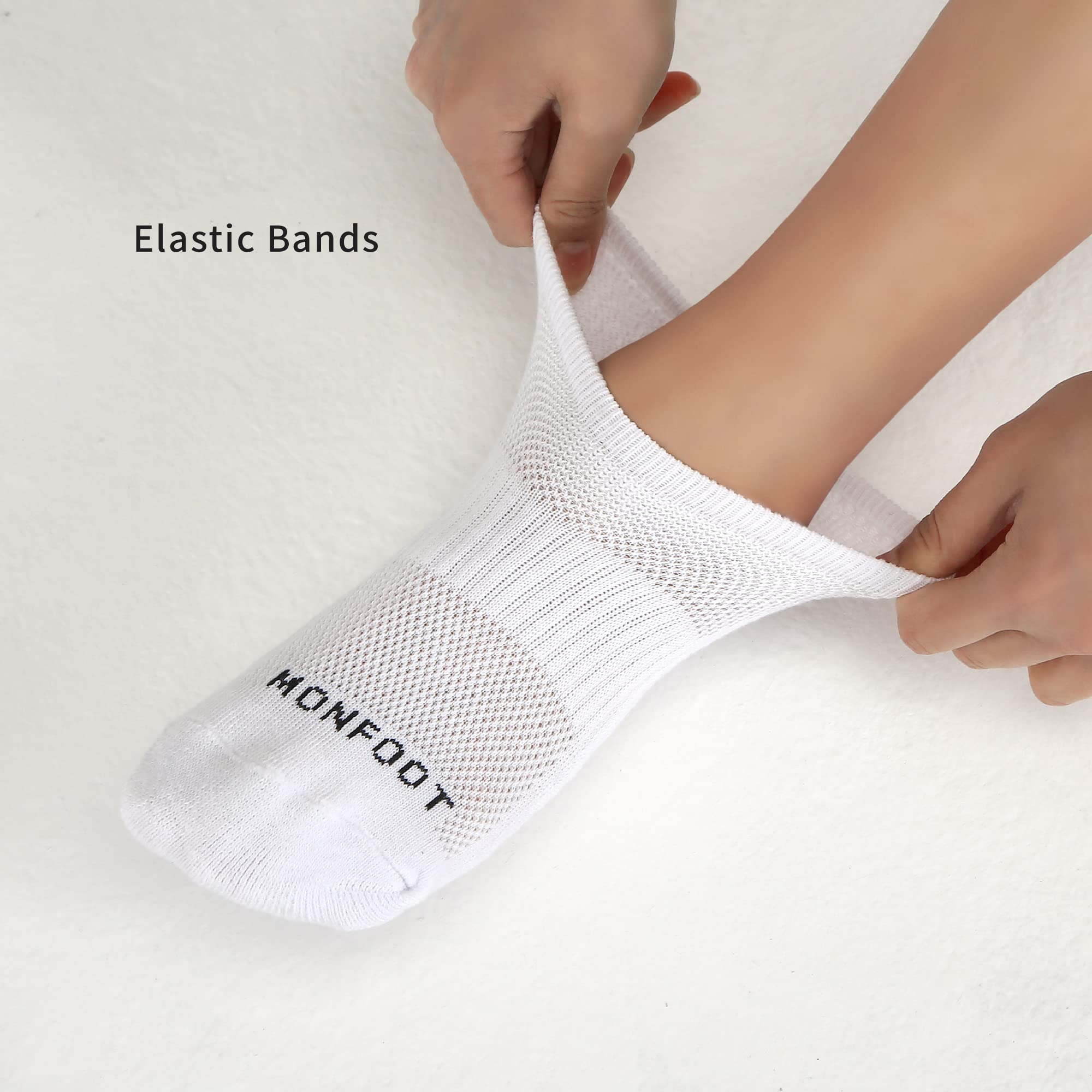 MONFOOT 4 Pairs Athletic Cushion Ankle Socks for Men & Women - Breathable Mesh Running Socks with Arch Support - Perfect for Sports, Gym, Hiking & Daily Wear