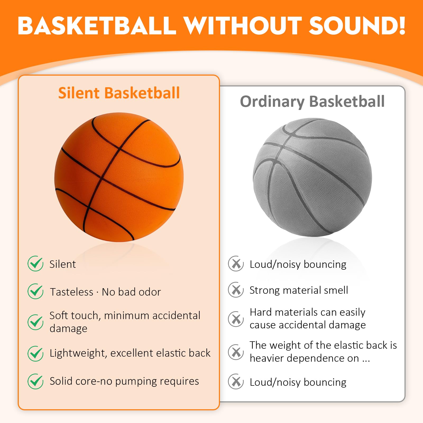 **2025 Upgraded Silent Basketball - Dribble Dream Indoor Training Foam Ball for Quiet Dribbling Practice | Perfect for Home, Gym & Apartment Use**