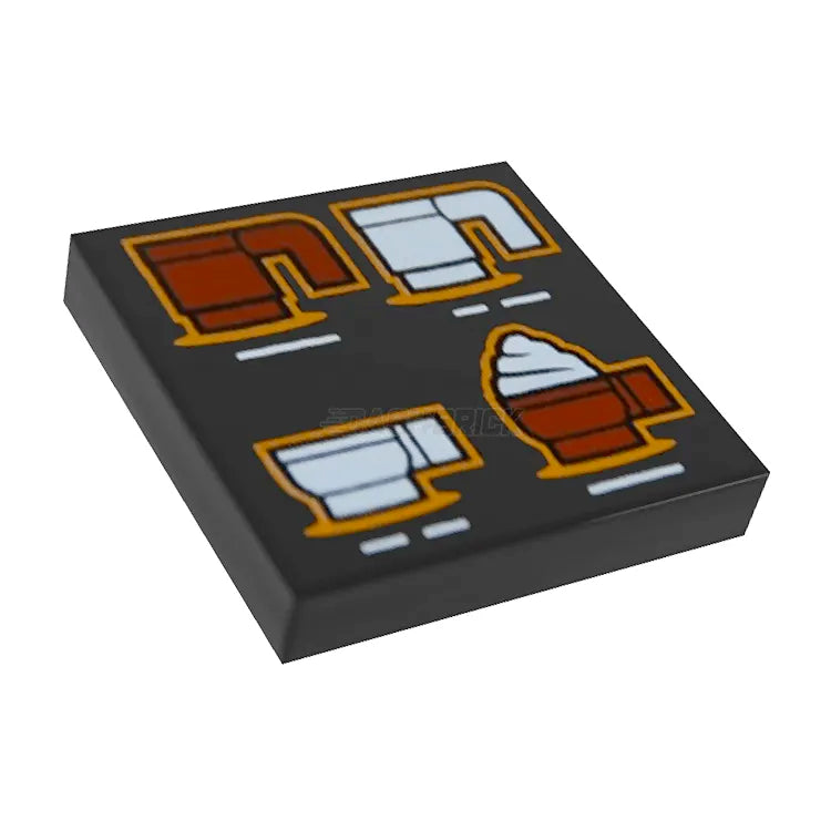 LEGO Minifigure Accessory - 2 x 2 Tile with Coffee Cups & Coffee Shop Menu [3068pb2263] for LEGO City & Cafe Sets - Perfect for DIY Coffee Shop Scenes & Minifigure Displays