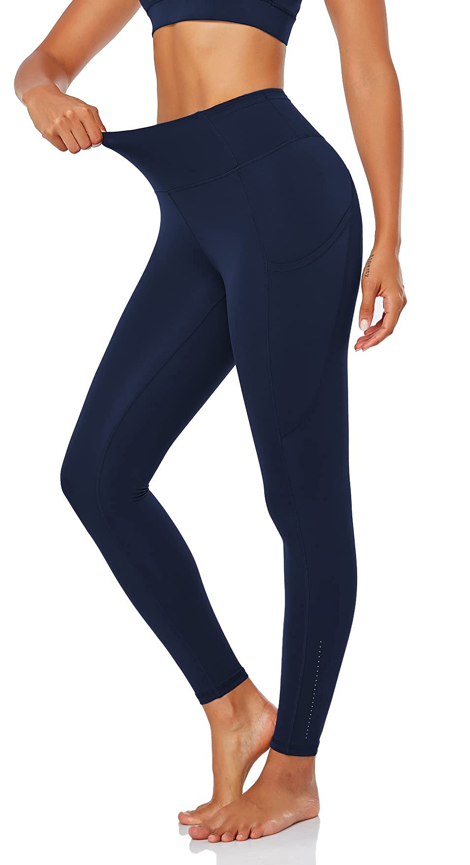 Fawyn Women's High Waisted Yoga Leggings with Pockets - Soft Workout Tummy Control Pants for Running, Gym & Lounge Wear