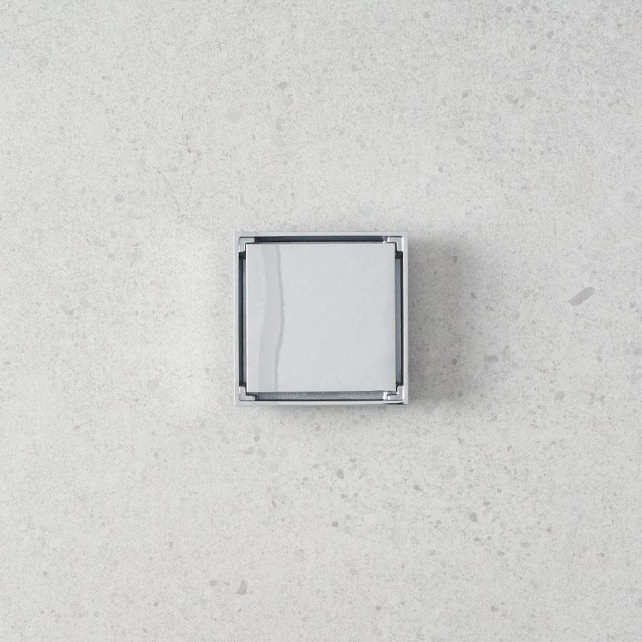 Chrome Tile Insert Floor Waste Drain Cover - Bathroom & Shower Floor Drain Grate for Waterproofing and Easy Cleaning