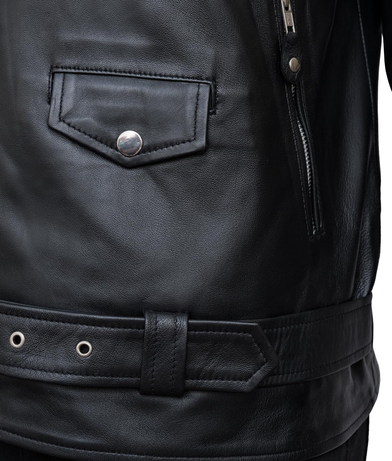HIGOBO Men's Black Fringe Leather Jacket - Classic Biker Style Motorcycle Jacket for Men | Perfect for Riding, Parties & Casual Outfits